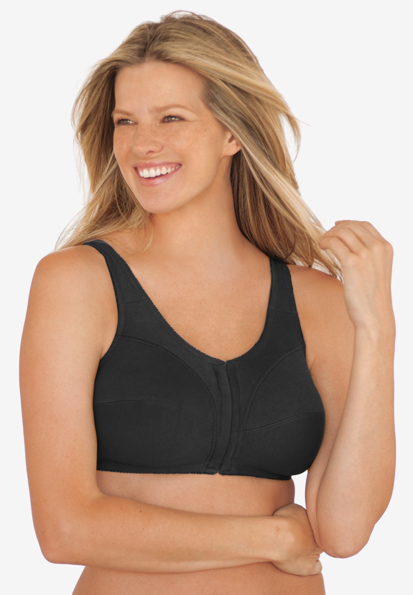 Cotton FrontClose Wireless Bra by Comfort Choice® Big and Tall Cotton