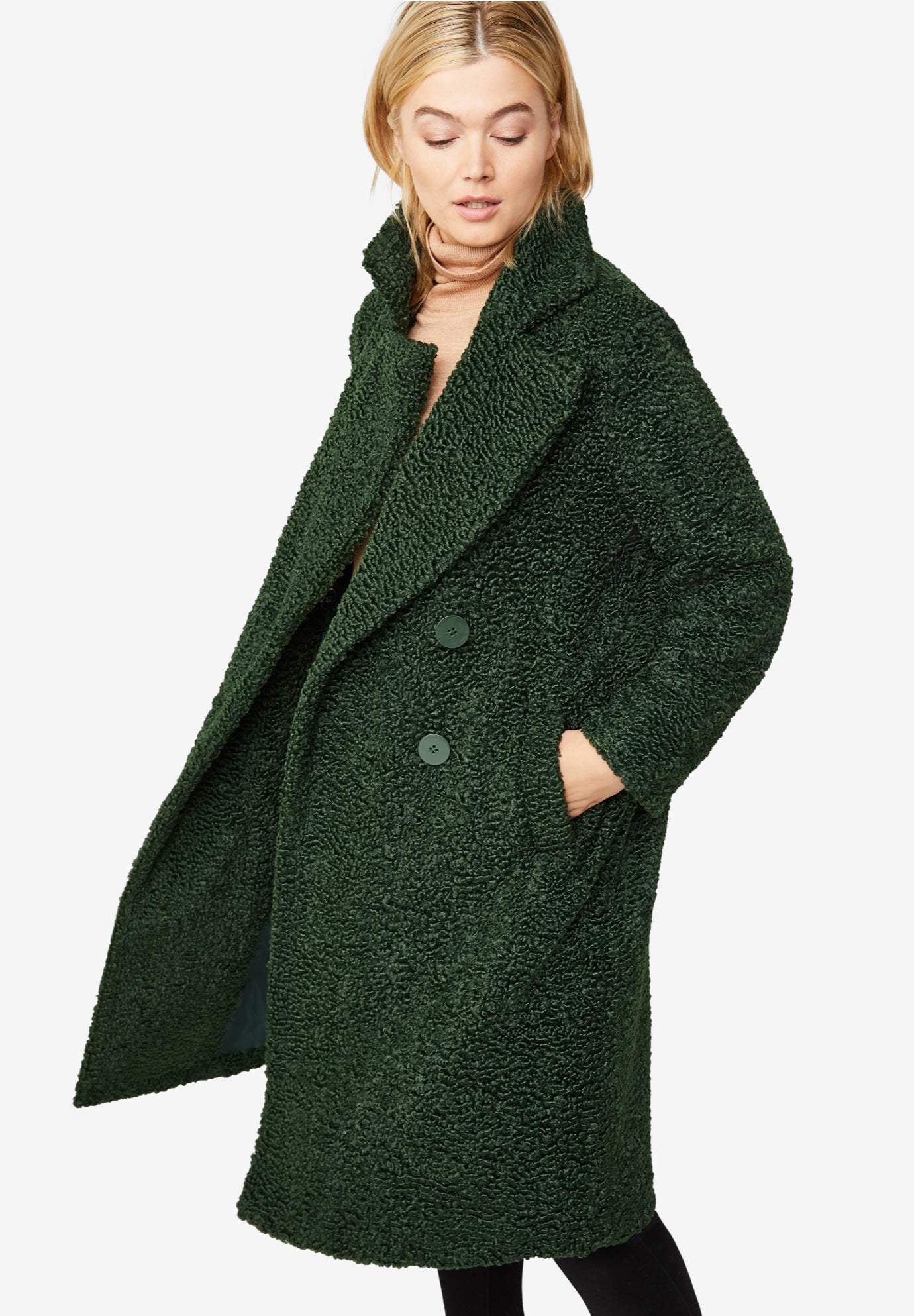 Zara green teddy coat 2025