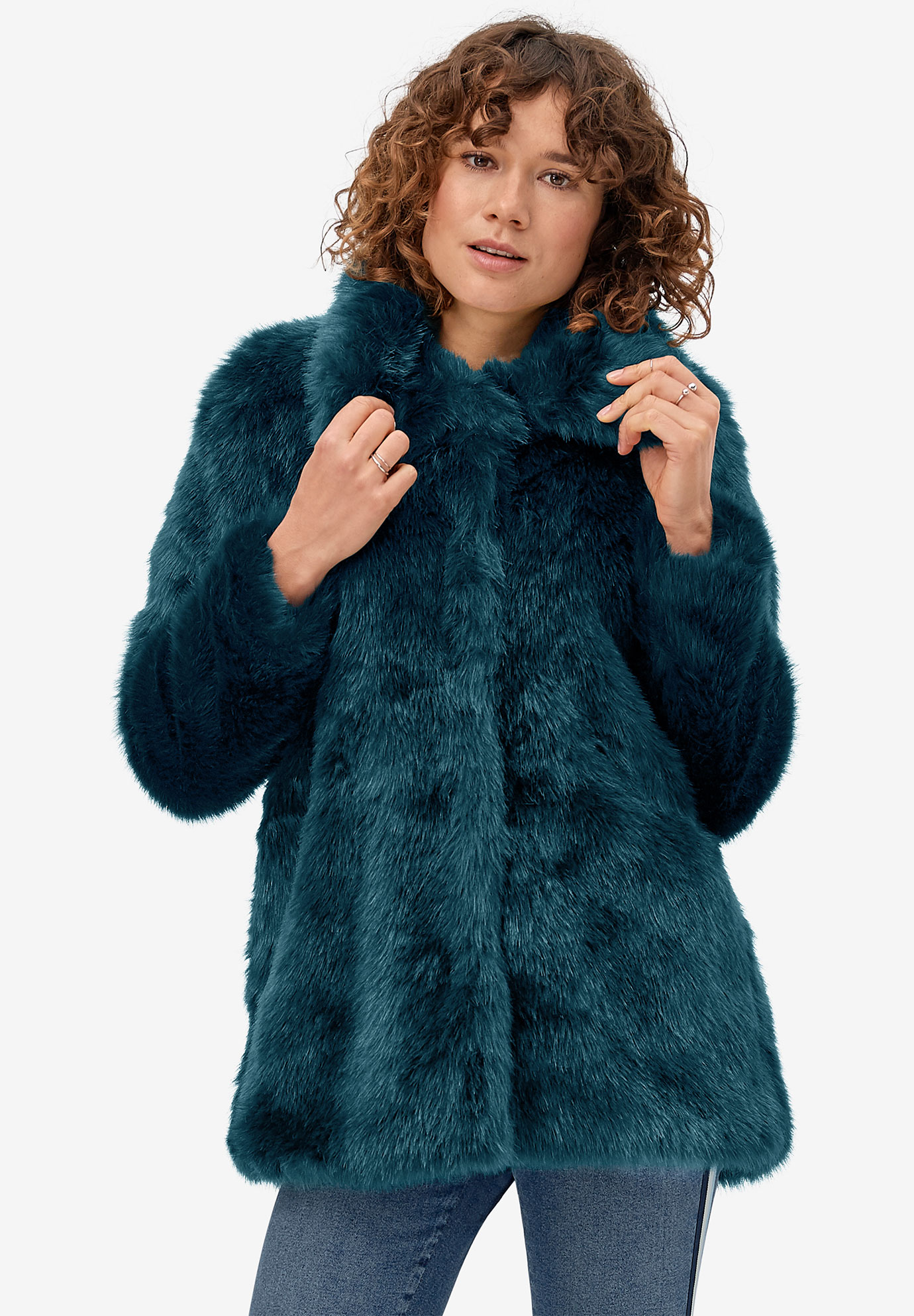 Blue Faux Fur Coat | King Size