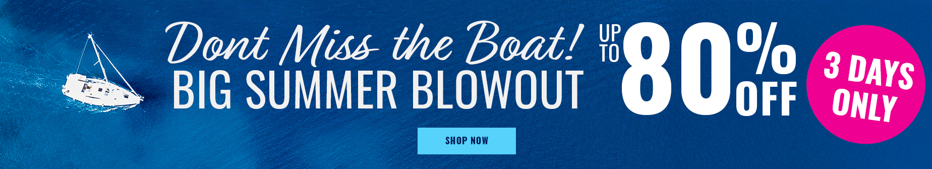 up to 80% off 3 days only - shop now
