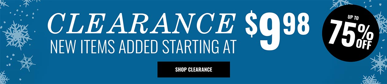 Clearance new items added starting at $9.98 up to 75% off - shop clearance — Shop Now