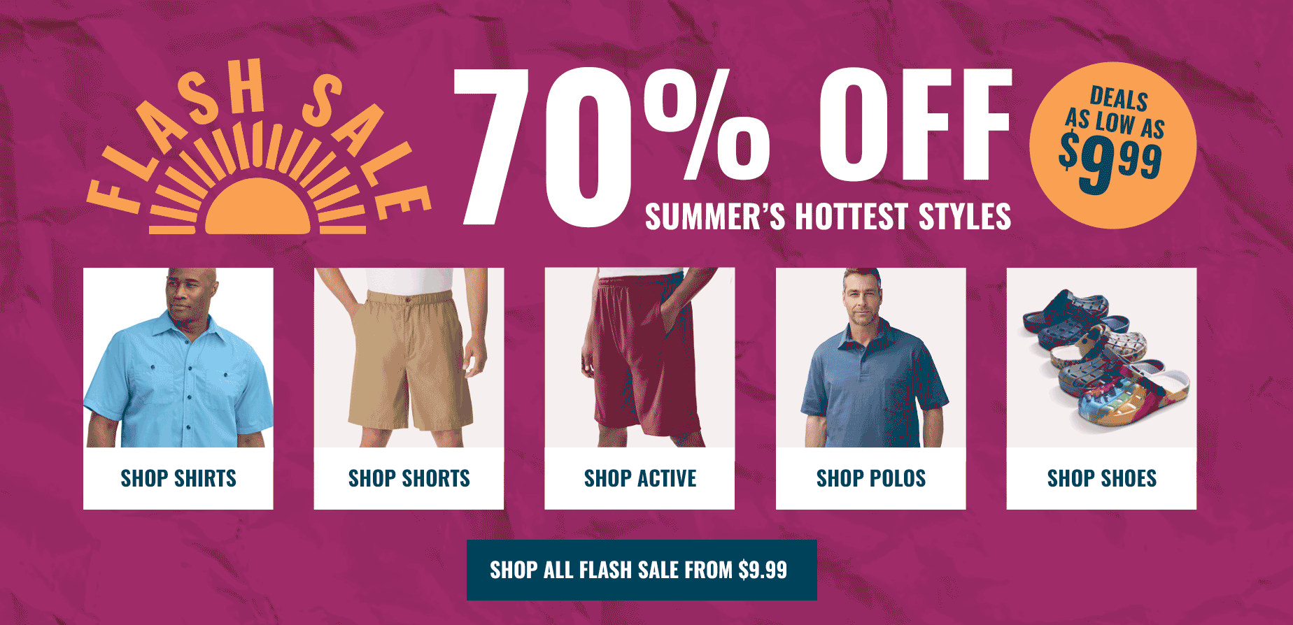 up to 70% off - shop all flash sale