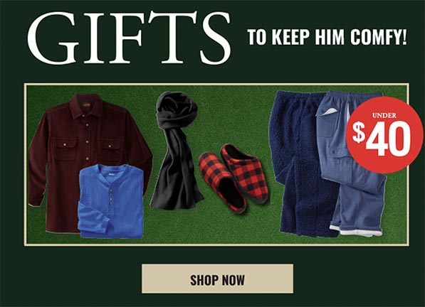 Gifts to keep him comfy! under $40