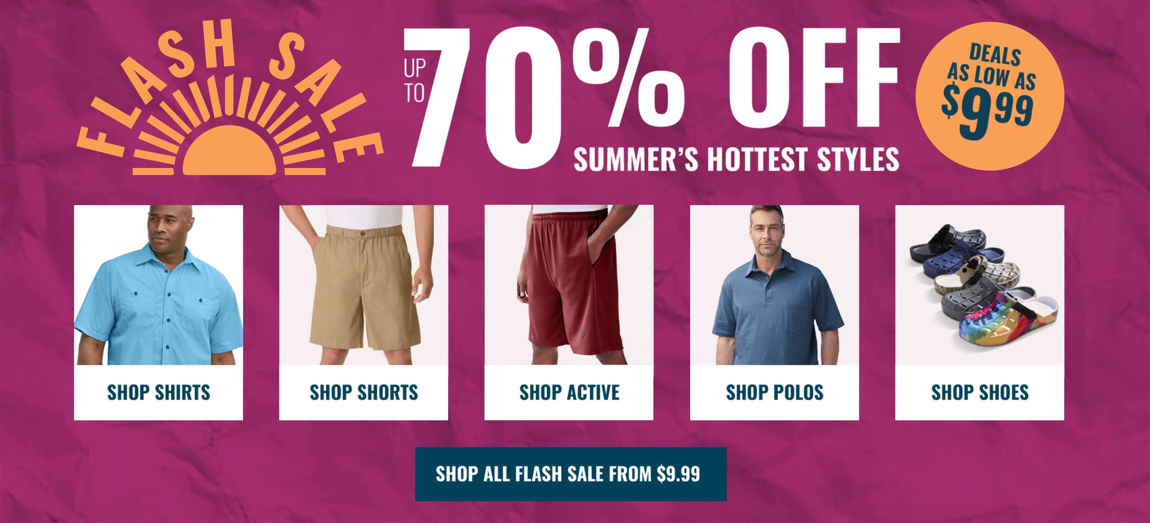 up to 70% off - shop all flash sale